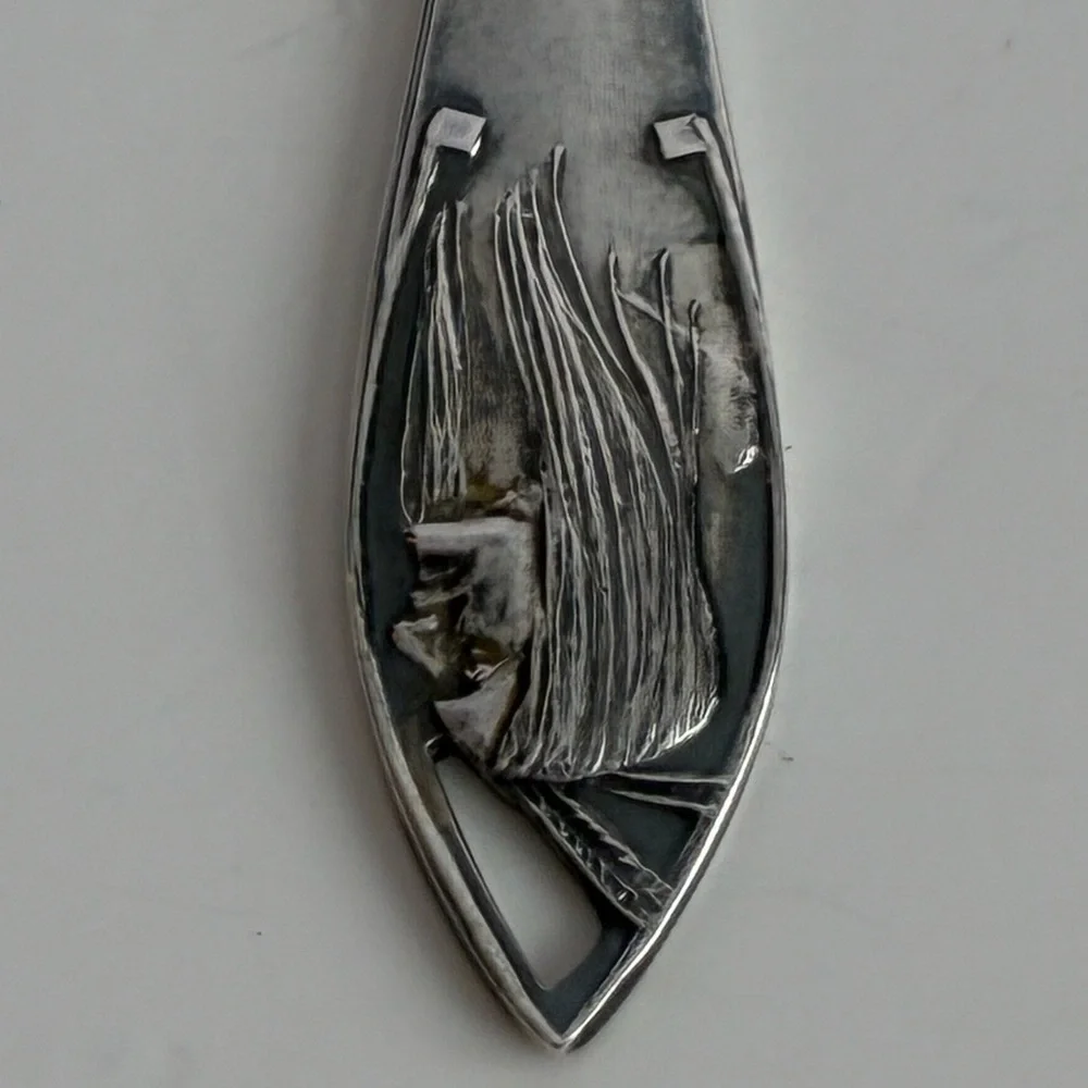 Vintage Oregon State Demitasse Spoon Collectible Souvenir Sterling Silver 10g